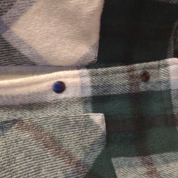 For The Republic Women's Small Green and White‎ Plaid Crop Utility Jacket - Picture 4 of 6